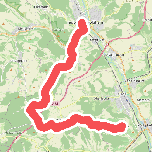 Rote Diagonale - Tauberbischofsheim nach Beckstein