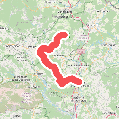 Goldsteig Alternative Nr.2 Burgruine Weißenstein → Waldeck → Parkstein → Neustadt a.d.Waldnaab