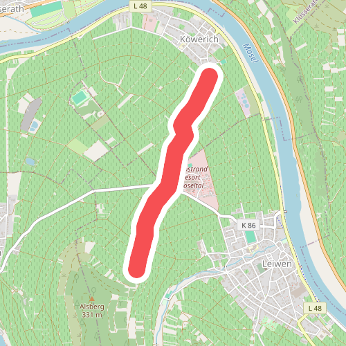 Zuweg Moselsteig Köwerich