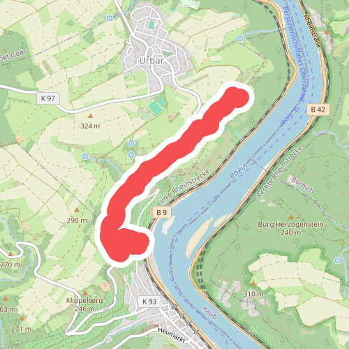 Rheinburgenweg Zugangsweg Oberwesel Gründerodehaus