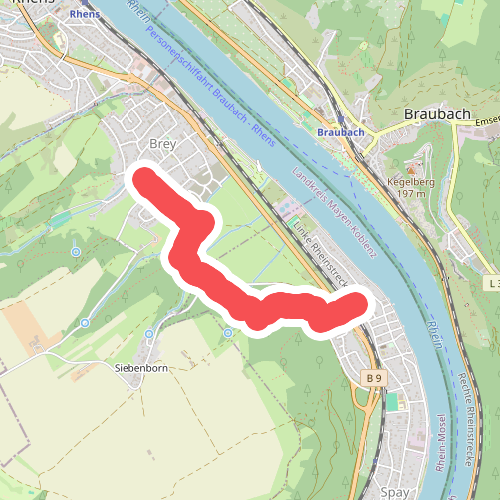 Rheinburgenweg Zugangsweg Spay