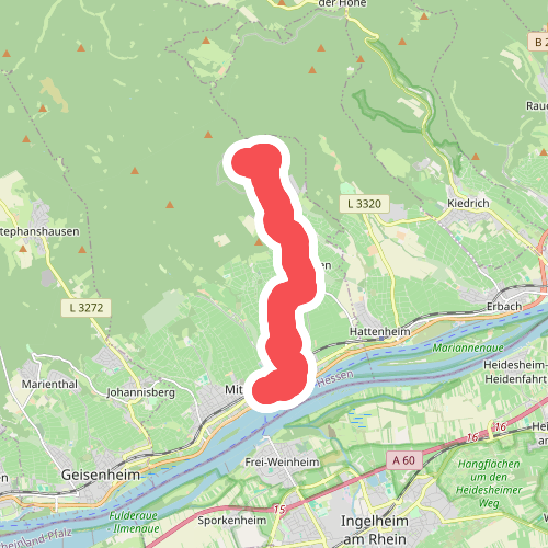 Roter Balken Oestrich Winkel nach Hallgarter Zange