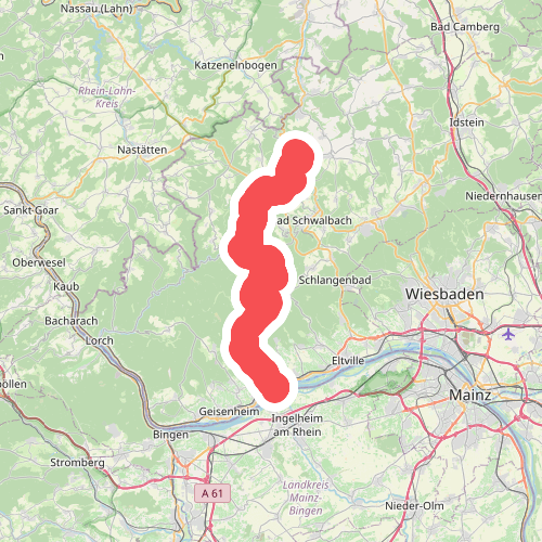 Rotes Dreieck Oestrich-Winkel nach Hohenstein Burg