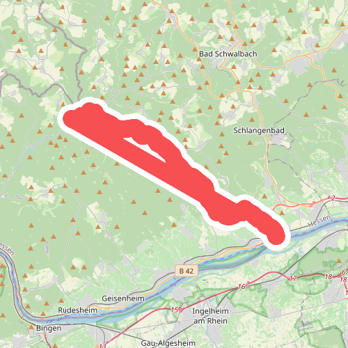 Roter Balken Eltville nach Laukenmühle