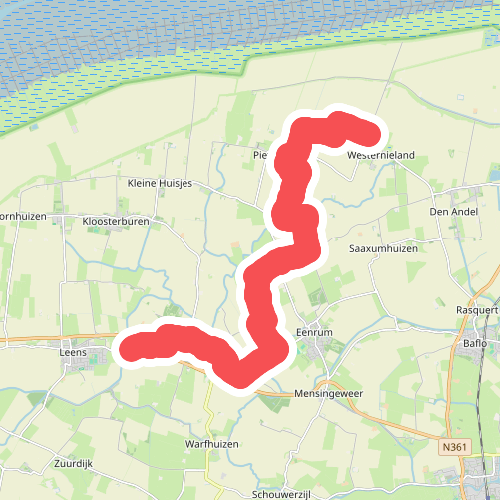 Wadroute: Leens - Kaakhorn · Nederlands Kustpad 3 etappe 16
