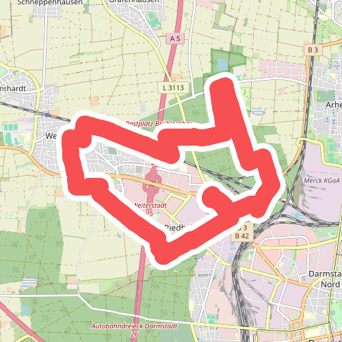 Weiterstädter Rundwanderwege - Stadtteilrunde Riedbahn