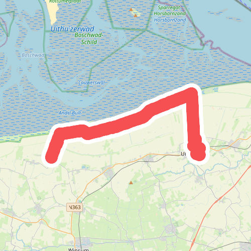 Wadroute: Kaakhorn - Uithuizen · Nederlands Kustpad 3 etappe 17