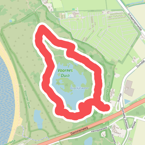 Wandelroute Quackjeswater in Voornes Duin, bij Hellevoetsluis