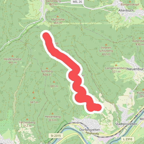 Gebietswanderweg Rotes Dreieck Dorfprozelten - Eselsweg