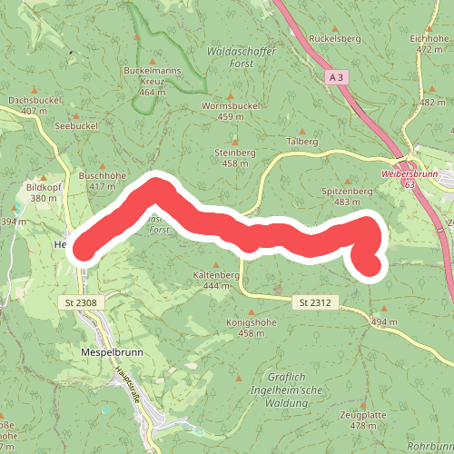 Gebietswanderweg Roter Balken: Hessenthal - Holzlege (bei Echterspfahl)