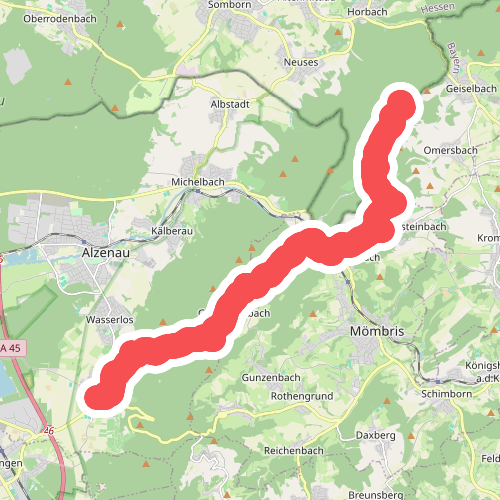 Gebietswanderweg Roter Doppelbalken: Hörstein => Geiselbach