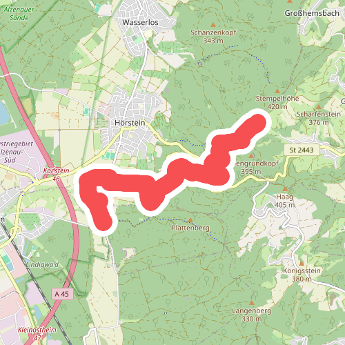 Gebietswanderweg Roter Schrägstrich: Hohl - Rückersbacher Schlucht
