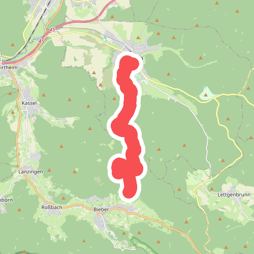 Gebietswanderweg Rotes X, Bad Orb - Bieber