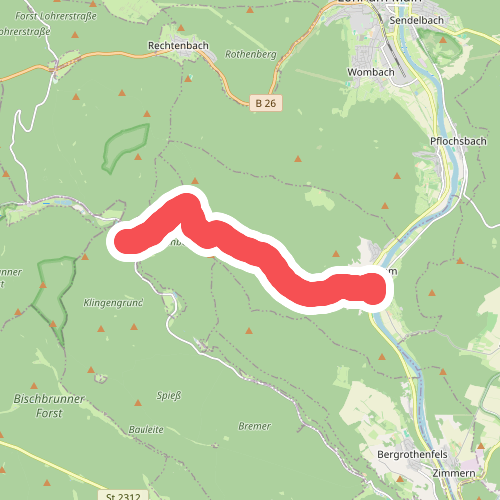 Gebietswanderweg Rotes Dreieck, Hafenlohrtal Forsthaus Diana - Neustadt am Main