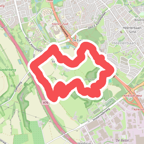 Wandelroute Imstenraderbos, bij Heerlen (geel)