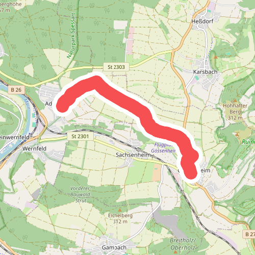 Gössenheim, blaues Aa auf Gelb