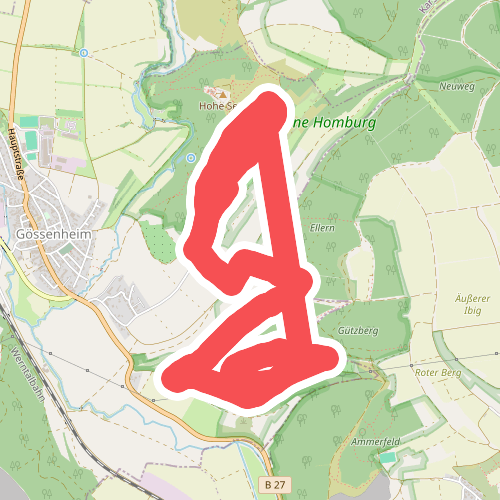 Gössenheim, blaues F auf Gelb