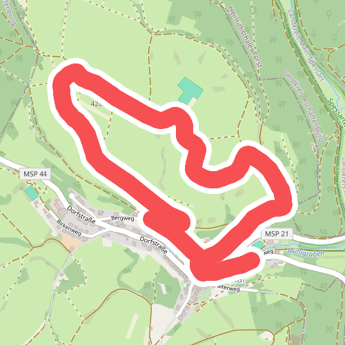 Blauer Laubbaum Rundwanderweg Habichsthal