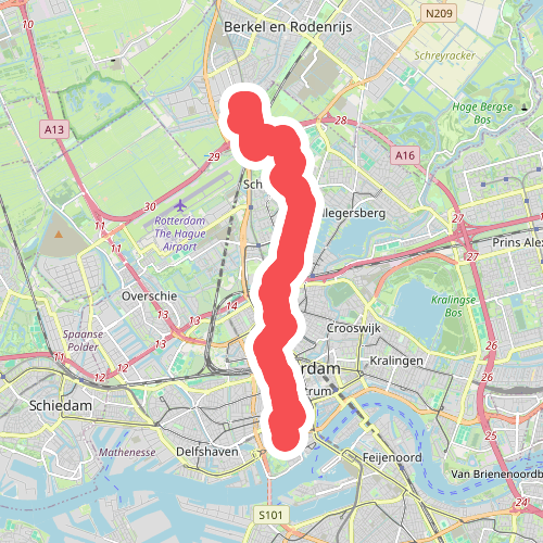 Wandelroute vanuit de stad naar het Rotterdams platteland