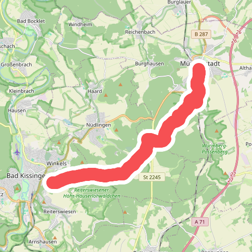 Nebenwanderweg Bad Kissingen > Münnerstadt