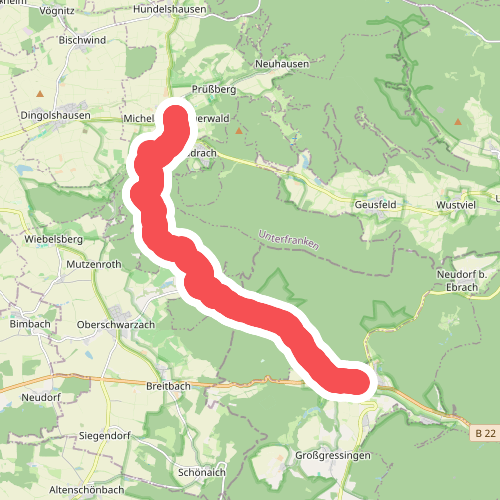 Wanderweg Blaues Dreieck von Michelau nach Ebrach