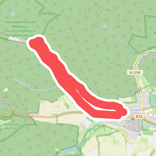 Blaue Nordic Walking Strecke Ebrach