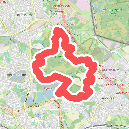 Wandelroute Brunssummerheide (Donkergroen)