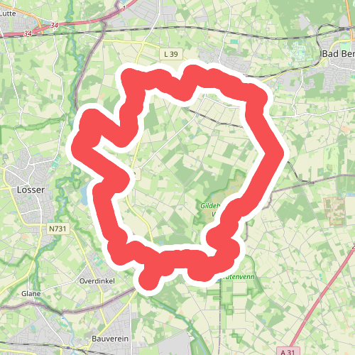 WNW Twente -Bardel/Driland/Gildehaus - rode route