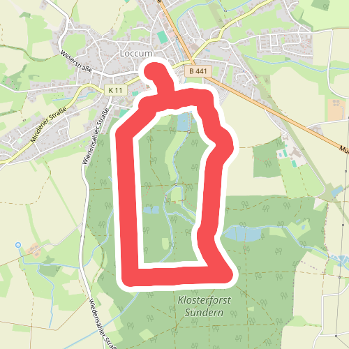 Weg 3 - gelb - Wanderung im Loccumer Klosterwald