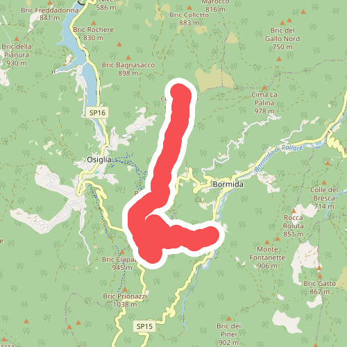 Pian Soprano - Colla Baltera - Ronco di Maglio (quadrati gialli)