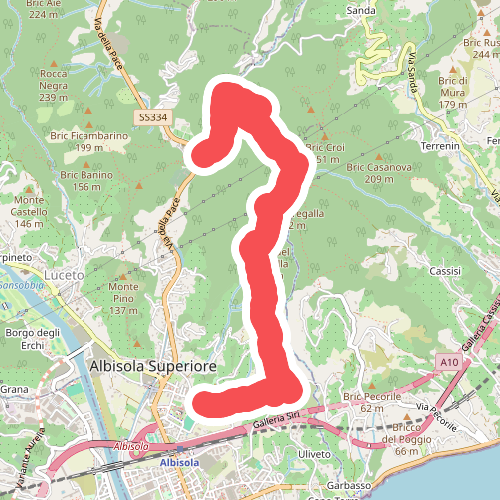 Albisola - Via dei Siri - Torre Bregalla - Strada Santuario della Pace