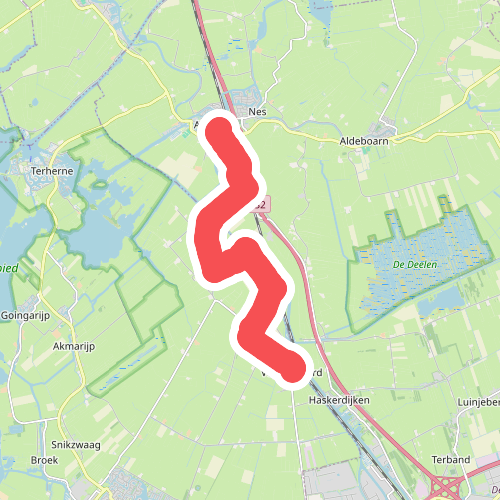 Wandelroute Vegelinsoord - Akkrum met pontje