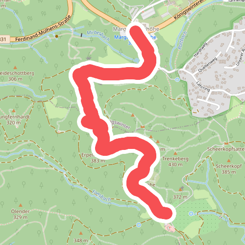 Rheinsteig-Zuweg Margaretenhöhe-Petersberg