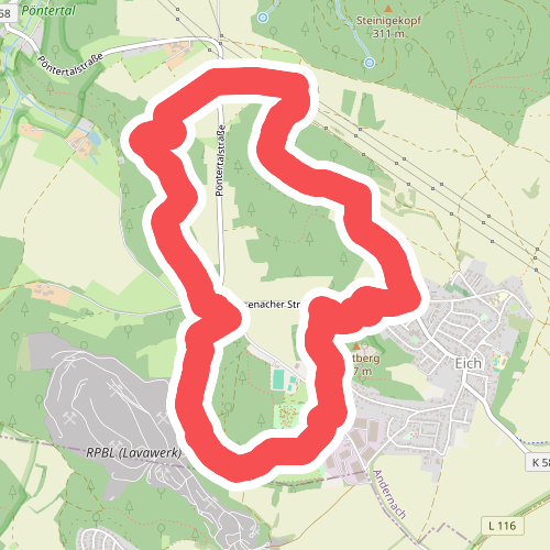 Rundwanderweg Andernach-Eich Variante gelb