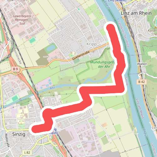 Rheinburgenweg Zugangsweg Kripp