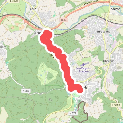 Zugangsweg zum Lahnwanderweg (ab Lahnbahnhof bei Leun)