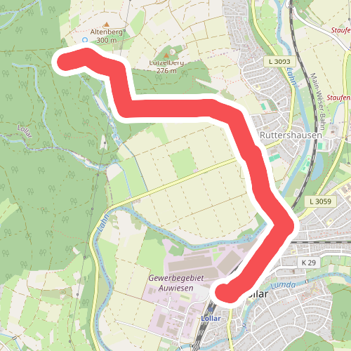 Zugangsweg zum Lahnwanderweg (ab Bahnhof Lollar)