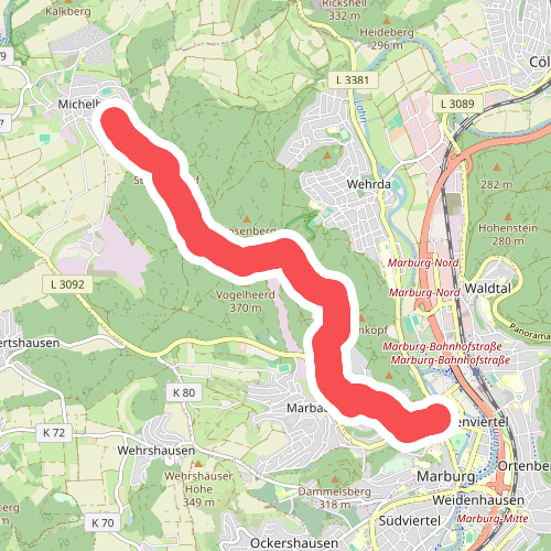 [C3] - Wanderweg des Verkehrs- und Verschönerungsvereins Marburg - Elisabethkirche - Michelbach