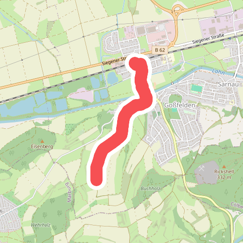 Zugangsweg zum Lahnwanderweg (ab Bahnhof Goßfelden)