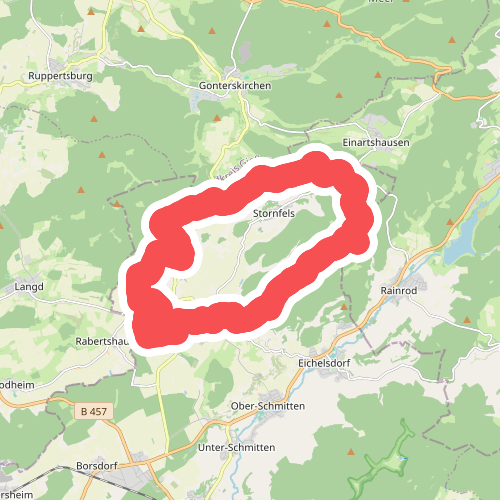 Drei Schneidenweg rot