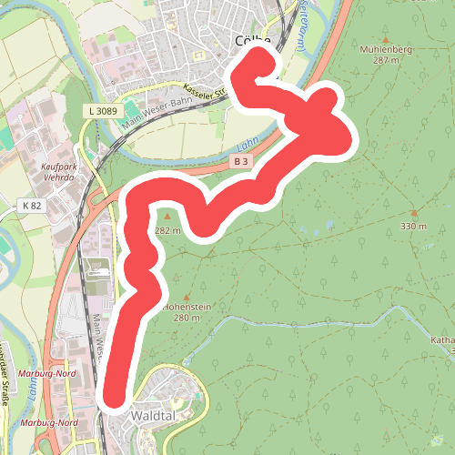 [A2] - Wanderweg des Verkehrs- und Verschönerungsvereins Marburg - Marburg-Waldtal - Cölbe