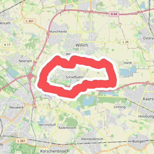 Schiefbahn Rundweg Dreieck