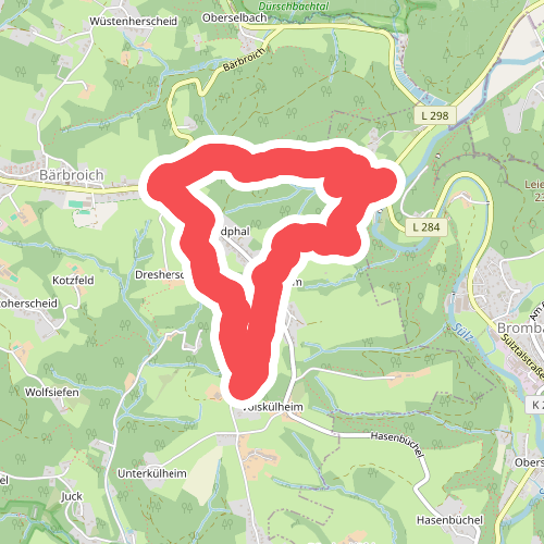 [⊥] Rundweg umgedrehtes T Wanderparkplatz Bärbroich