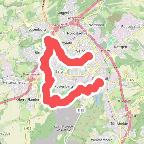 Doppelbalken Wanderweg Velbert - Basterteich