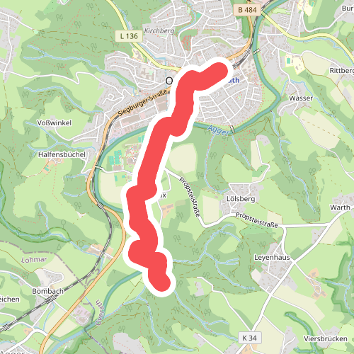 Zuweg Overath Bahnhof zum Bergischen Weg