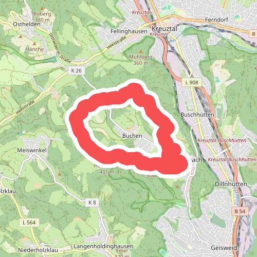 Bismarckeiche Rundweg A3 (Rund um Buchen)