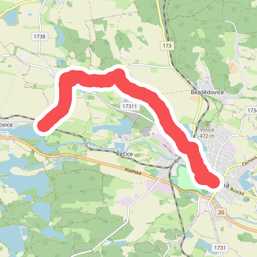 [M] Dolejší rybník - Blatná (náměstí)