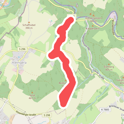 Wanderweg gelber Balken Göltzschtal-Reuth-Sodeltal