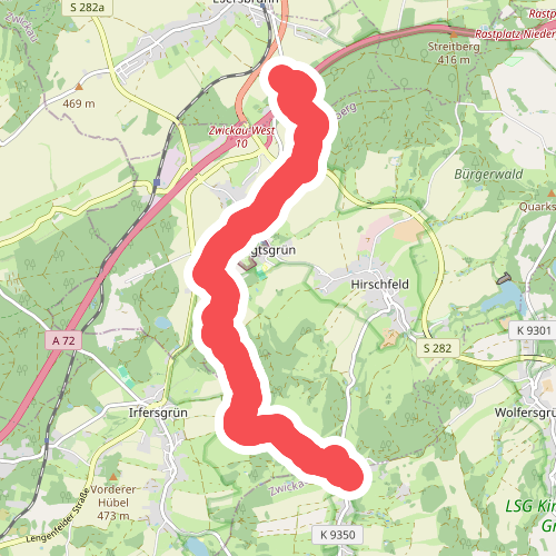 Waldhaus Ebersbrunn - Hirschfeld - Lochmühle - Stangengrün Talmühle