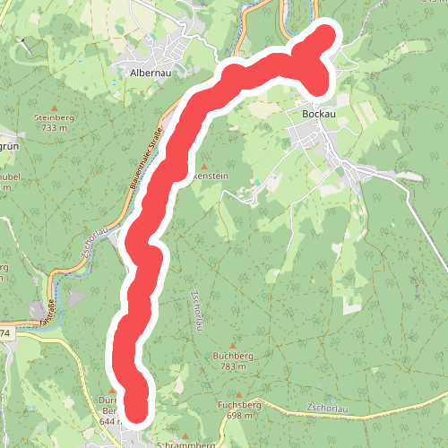 Ww Bockau - Straße Blauenthal/Sosa, Markierung mangelhaft